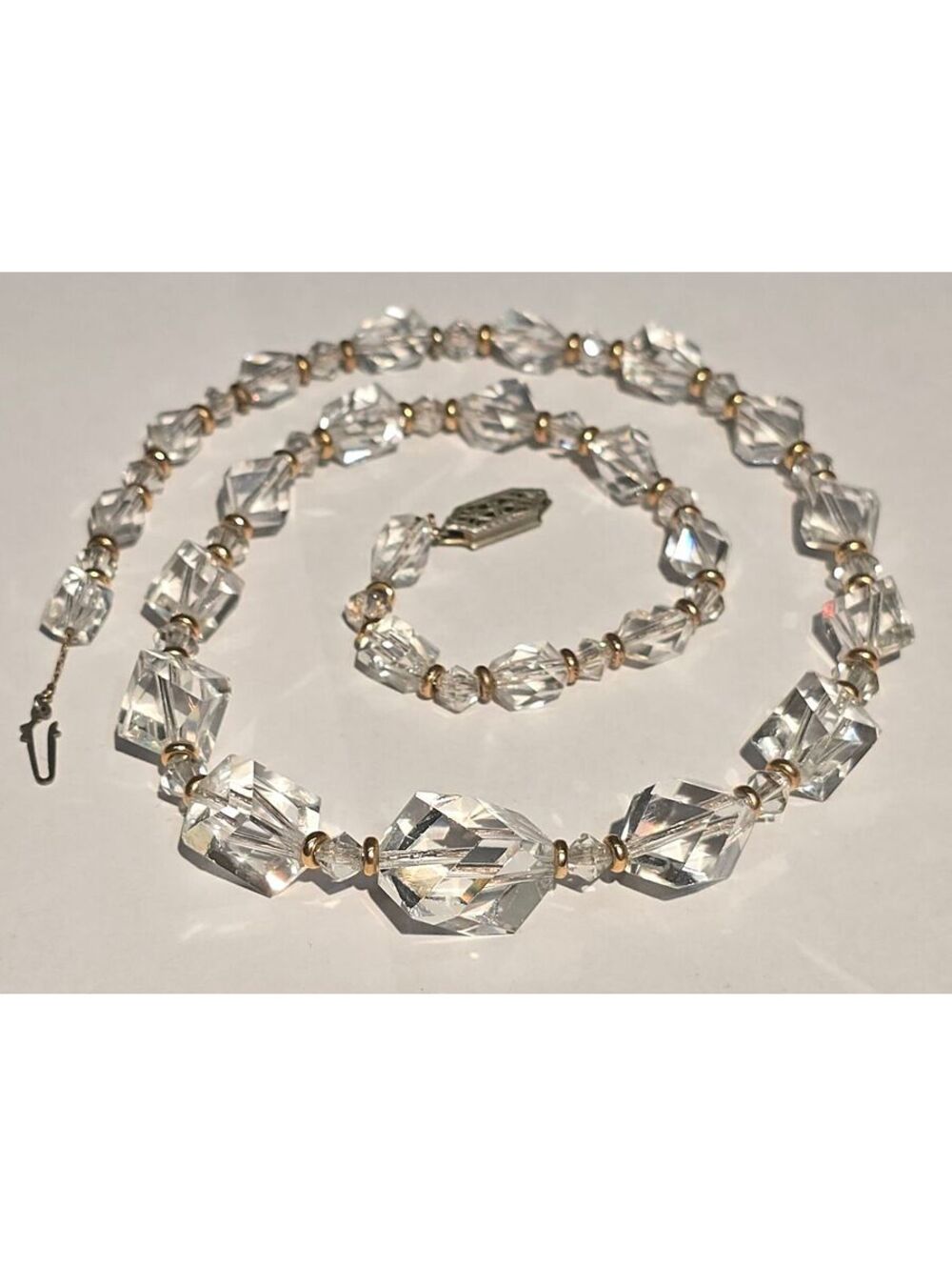 Vintage Crystal Bead Necklace Gold Filled?